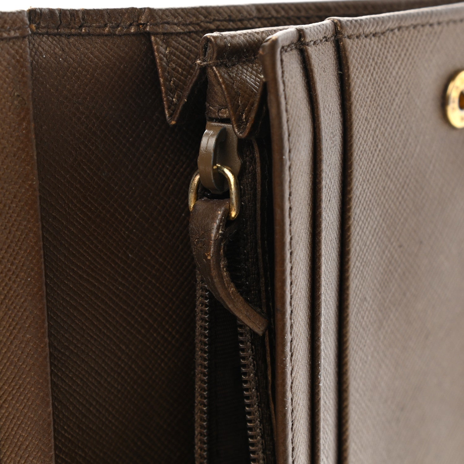 Prada Metallic Saffiano Continental Flap Wallet Bronze 15 of 15