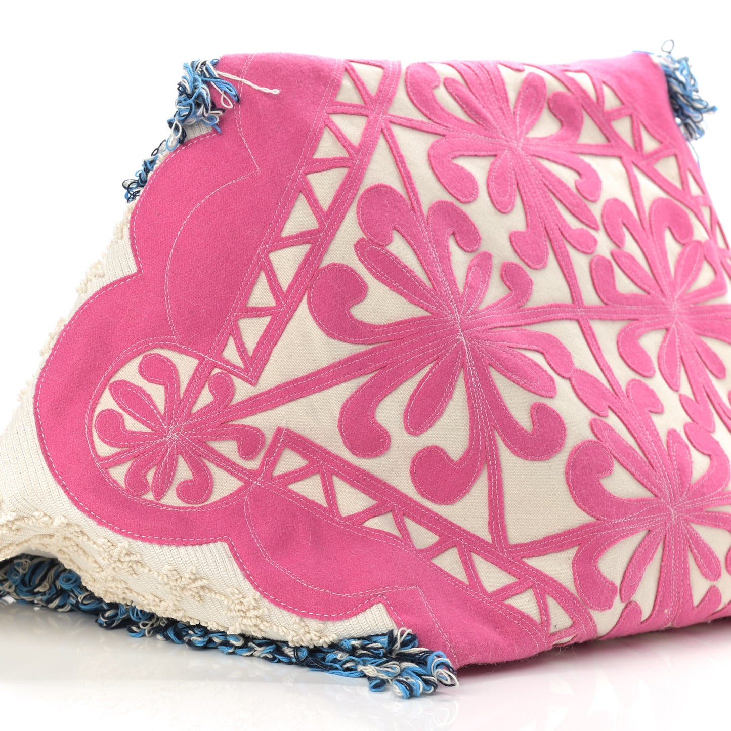 Cotton Embroidered Portugaba Tote Ivory Multi
