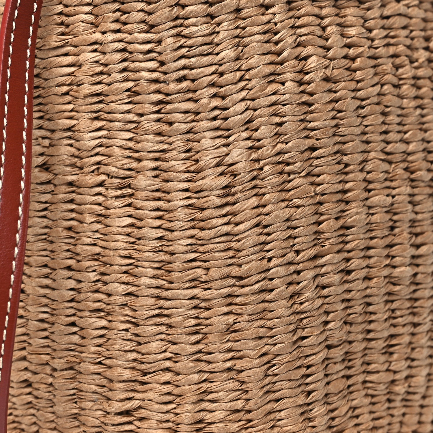 Chloe X MIFUKO Raffia Calfskin Small Woody Basket Shoulder Bag Black Beige 9 of 11