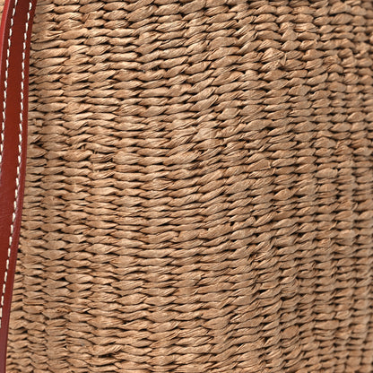 Chloe X MIFUKO Raffia Calfskin Small Woody Basket Shoulder Bag Black Beige 9 of 11