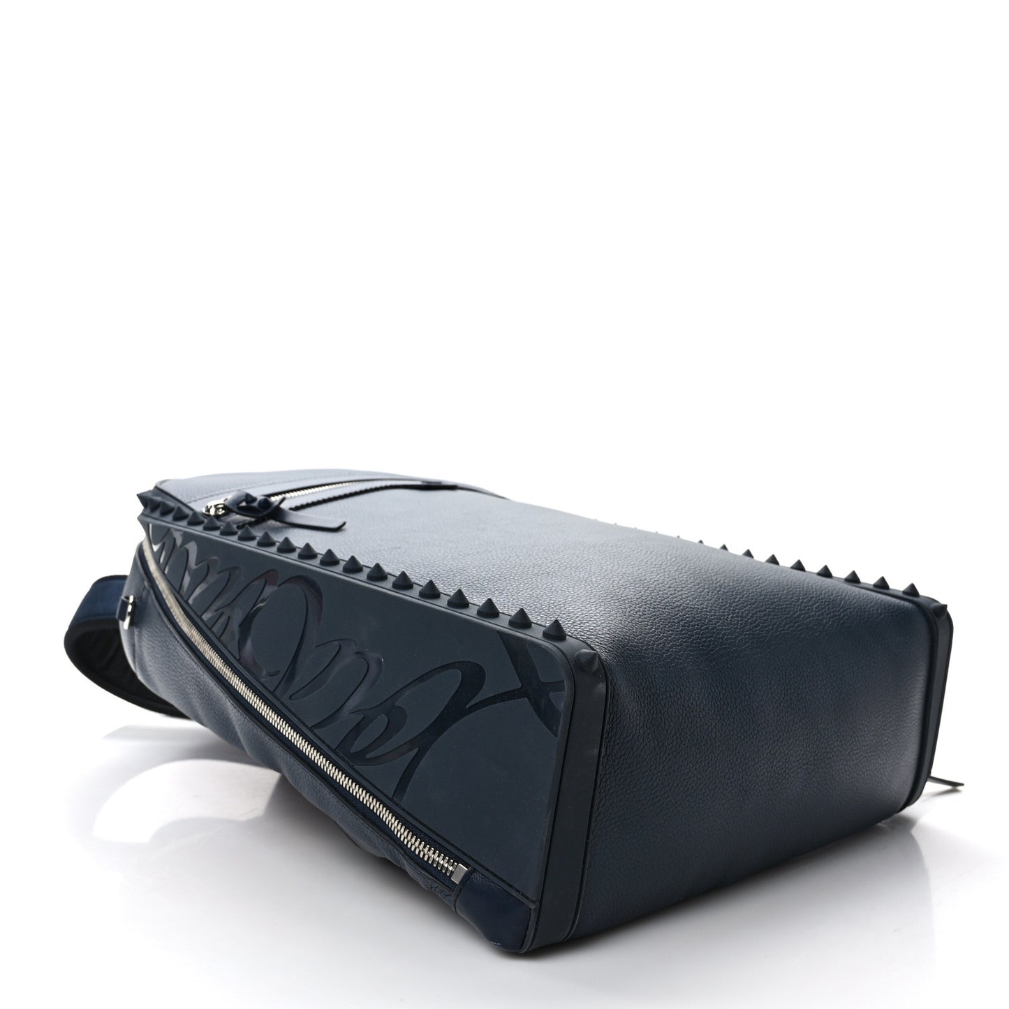 Calfskin Nylon Backparis Spiked Backpack Marine