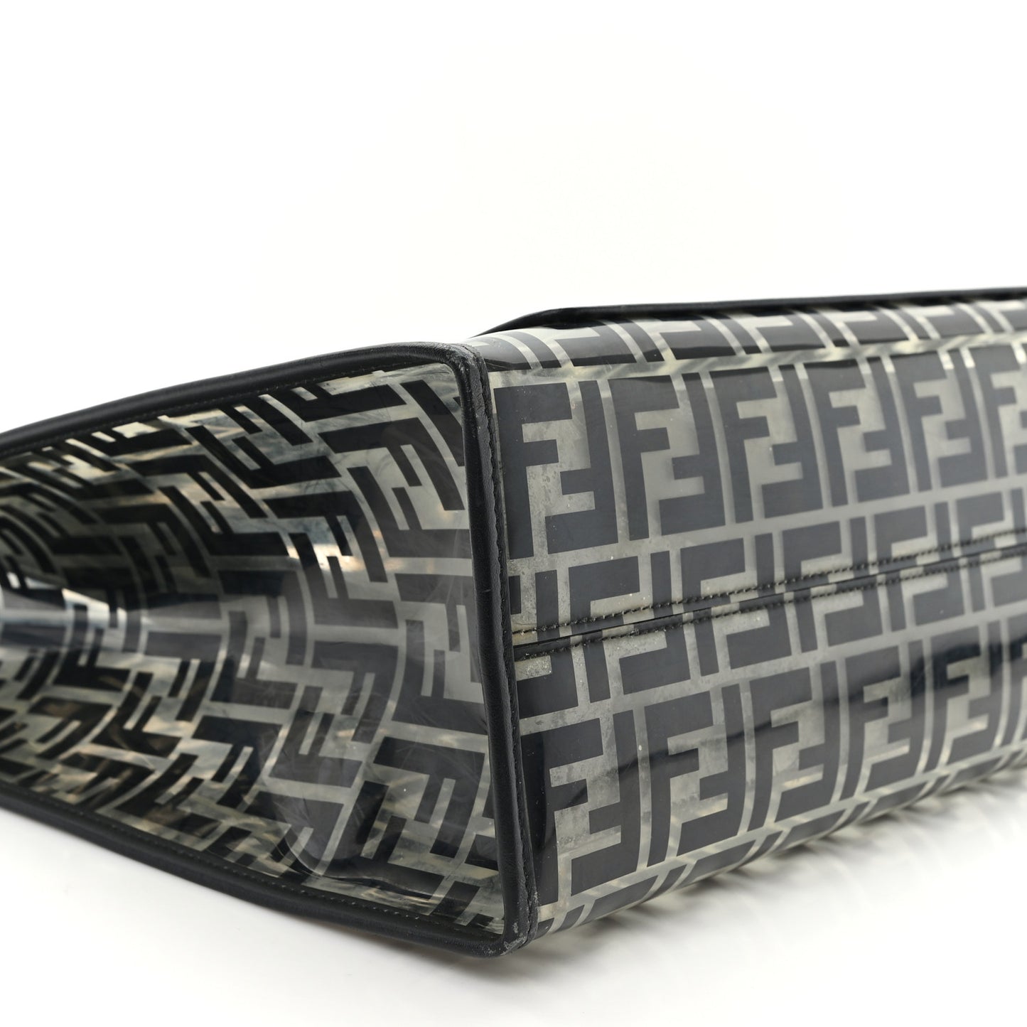 TPU FF Vitello Century Plexiglass Medium Runaway Shopper Tote Black