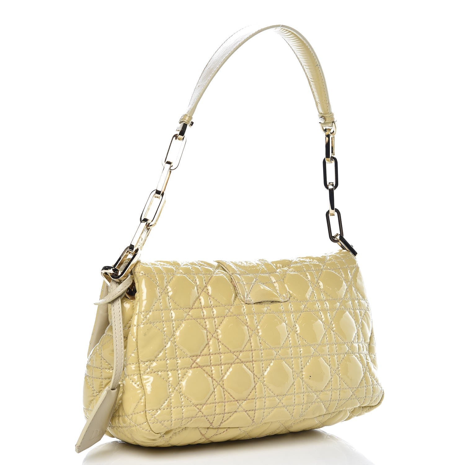 Christian Dior Patent Cannage New Lock Flap Ivory 3 of 13