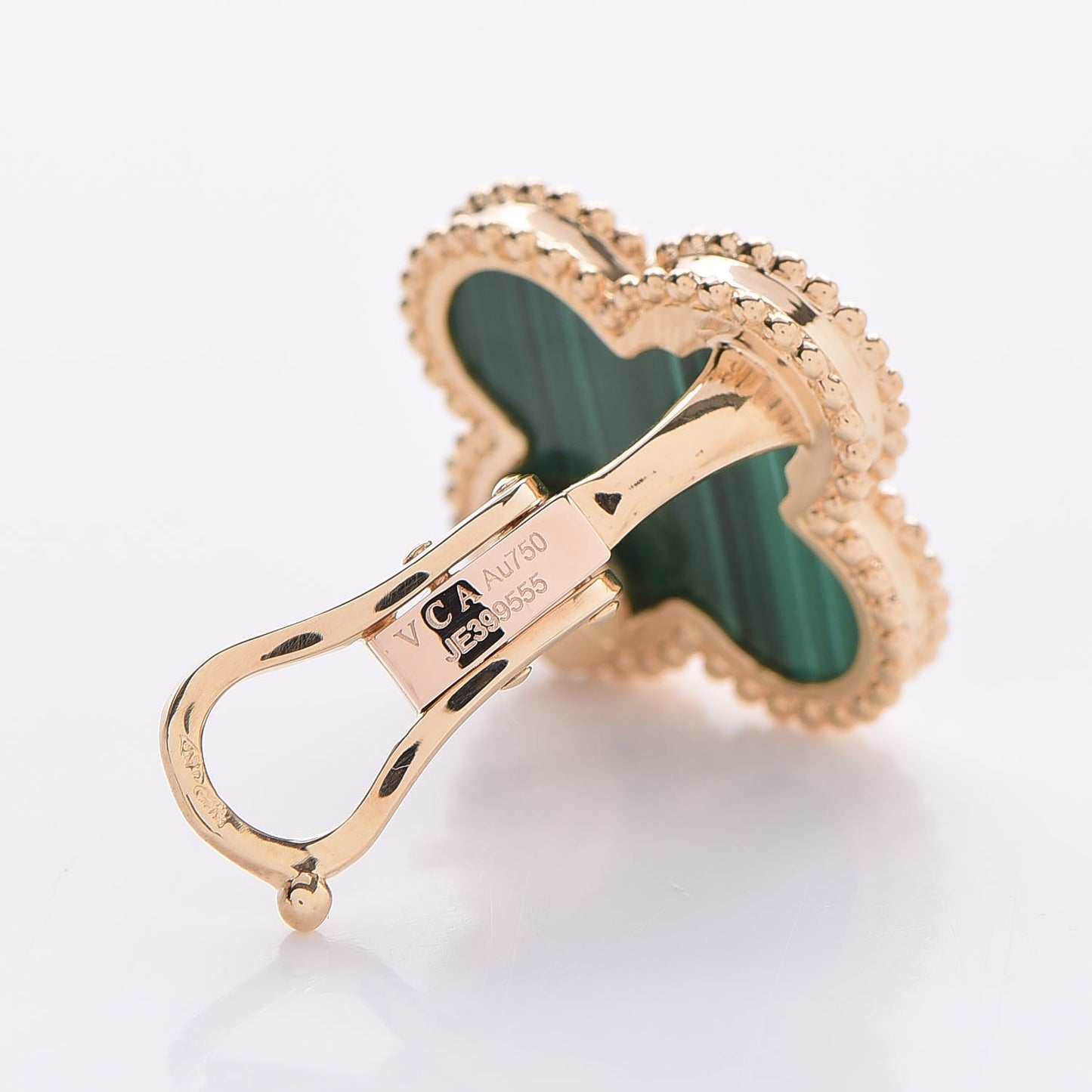 18K Yellow Gold Malachite Magic Alhambra Earrings