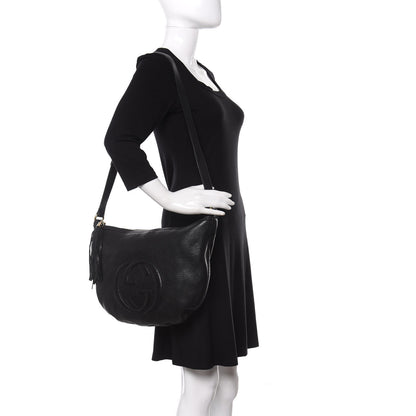 Gucci Pebbled Calfskin Medium Soho Hobo Black 2 of 12