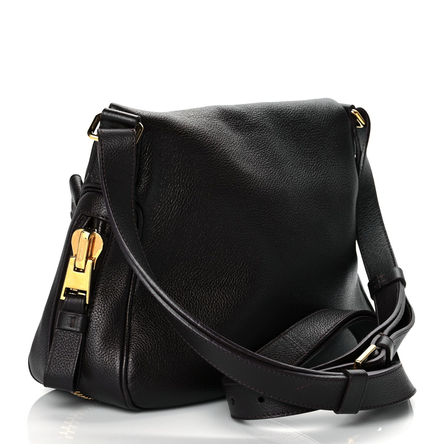 Pebbled Calfskin Large Jennifer Dark Brown