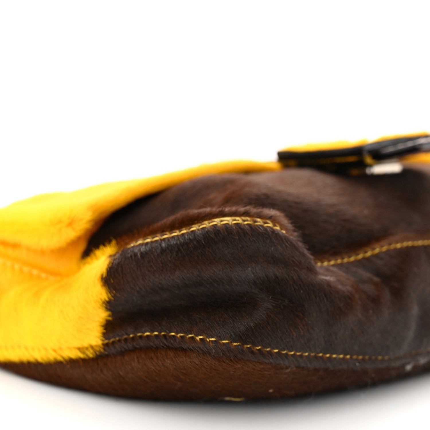 Fendi Calf Hair Baguette Yellow Brown 8 of 9