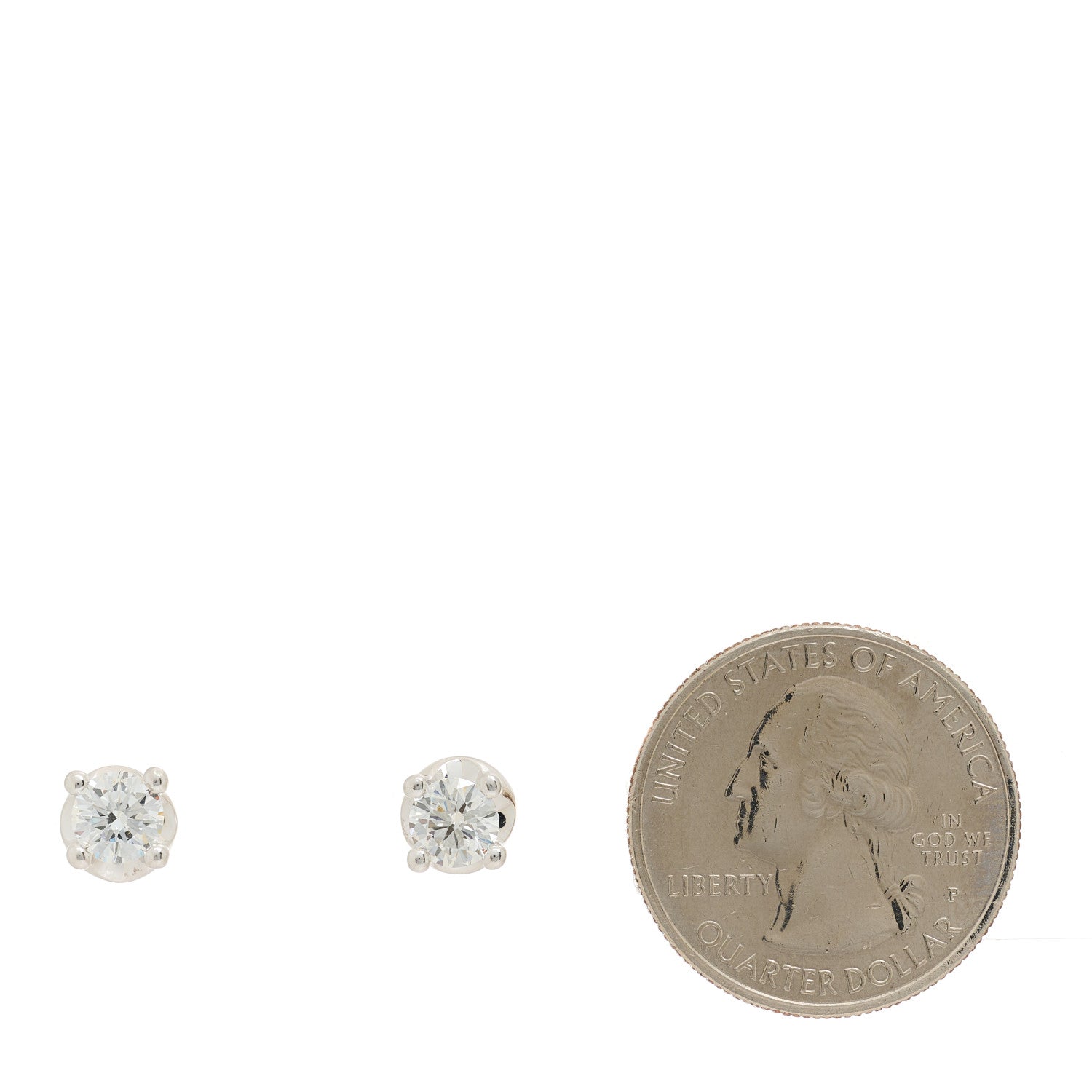 Bulgari 18K White Gold Diamond 1.25ctw Corona Solitaire Earrings 2 of 4