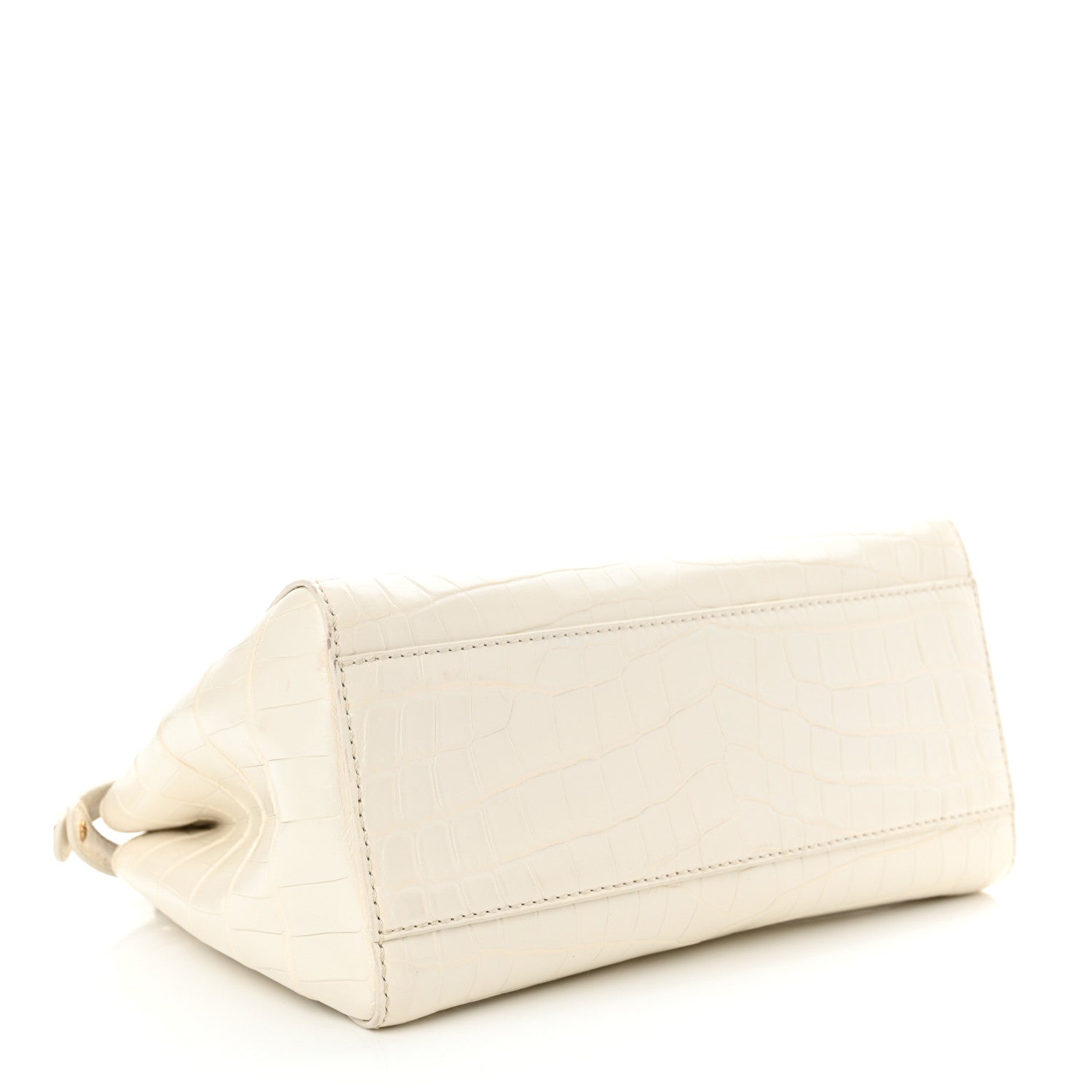 Fendi Shiny Crocodile Shiny Nappa Mini Peekaboo Iconic Satchel White 4 of 12