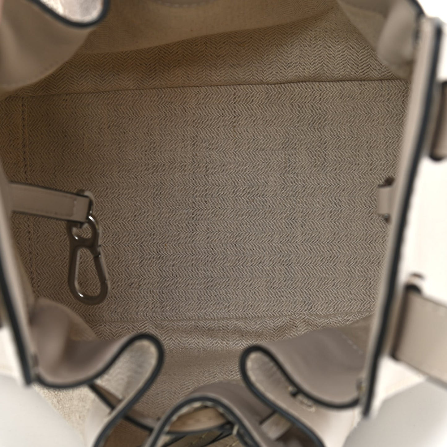 Calfskin Canvas Mini Hammock Shoulder Bag Natural Light Oat