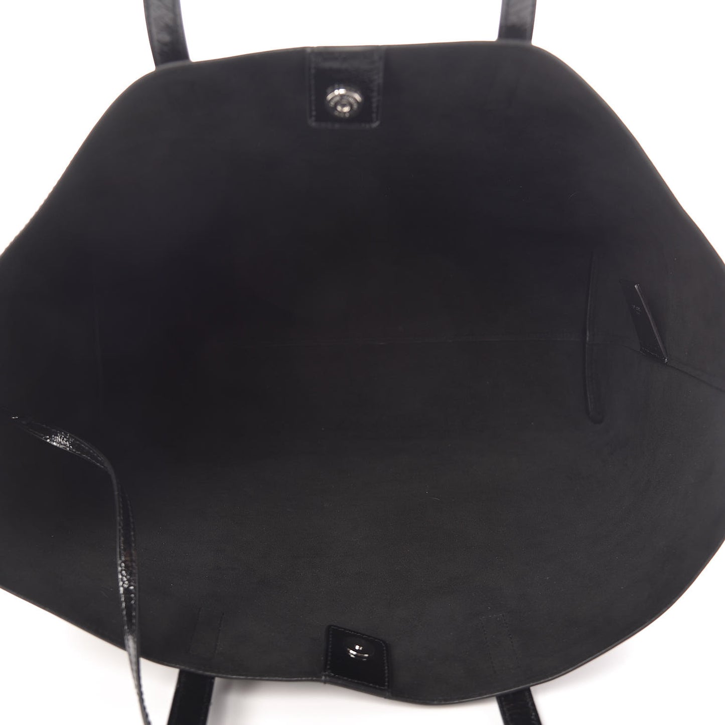 Patent Calfskin Large Shopping Tote Black