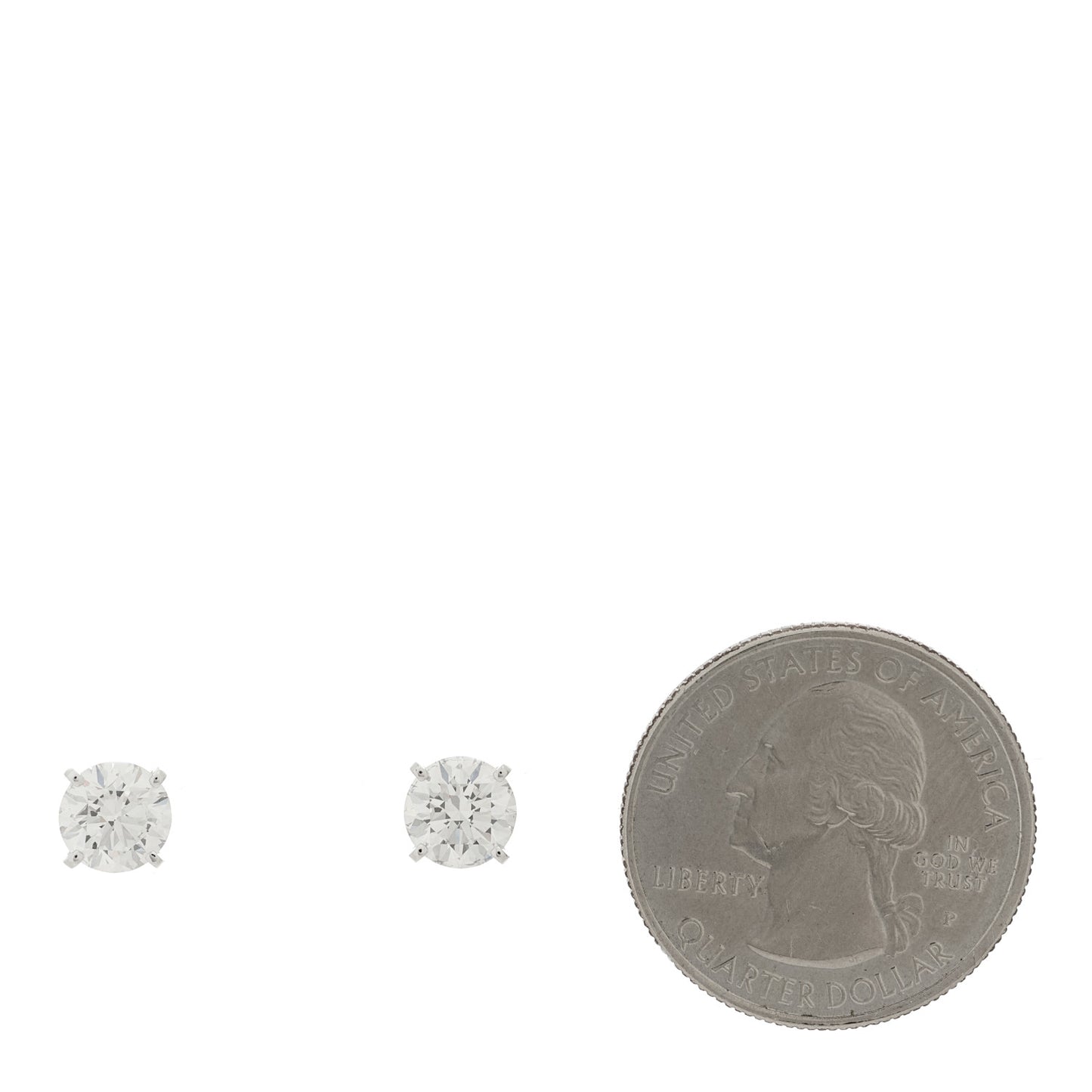 18K White Gold Diamond 2.20ctw Solitaire Earrings