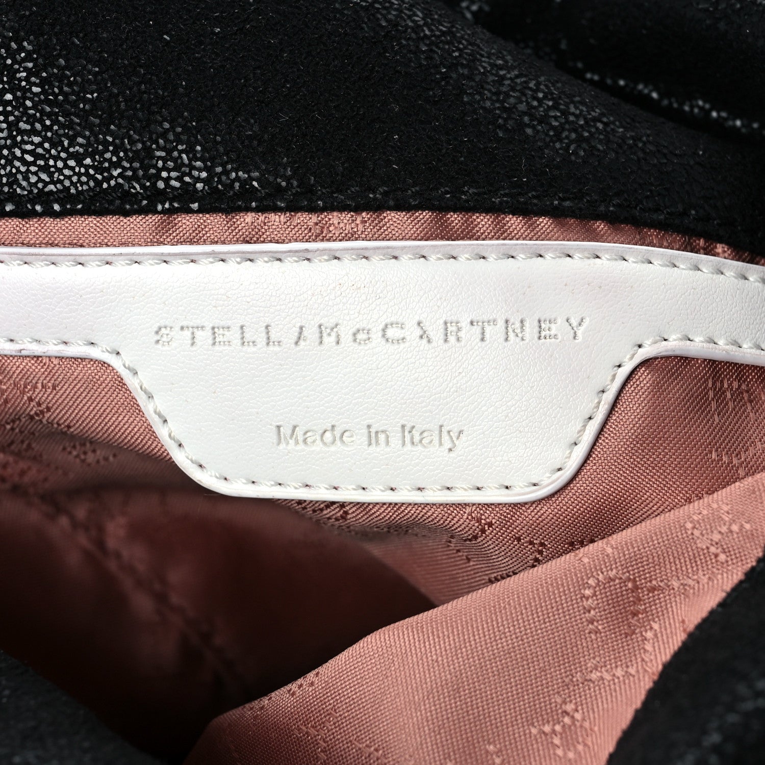 Stella McCartney X ED CURTIS Shaggy Deer Logo Embroidered Mini Falabella Fold Over Tote Black 7 of 9