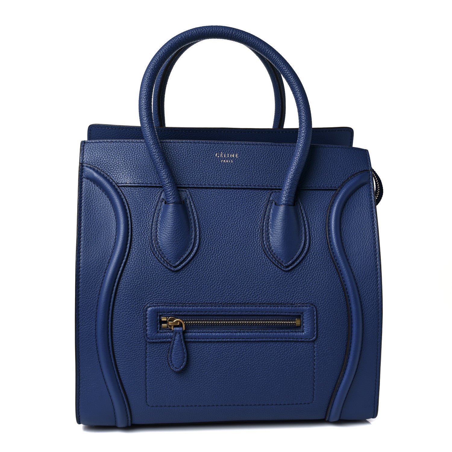 Celine Drummed Calfskin Mini Luggage Indigo 1 of 14