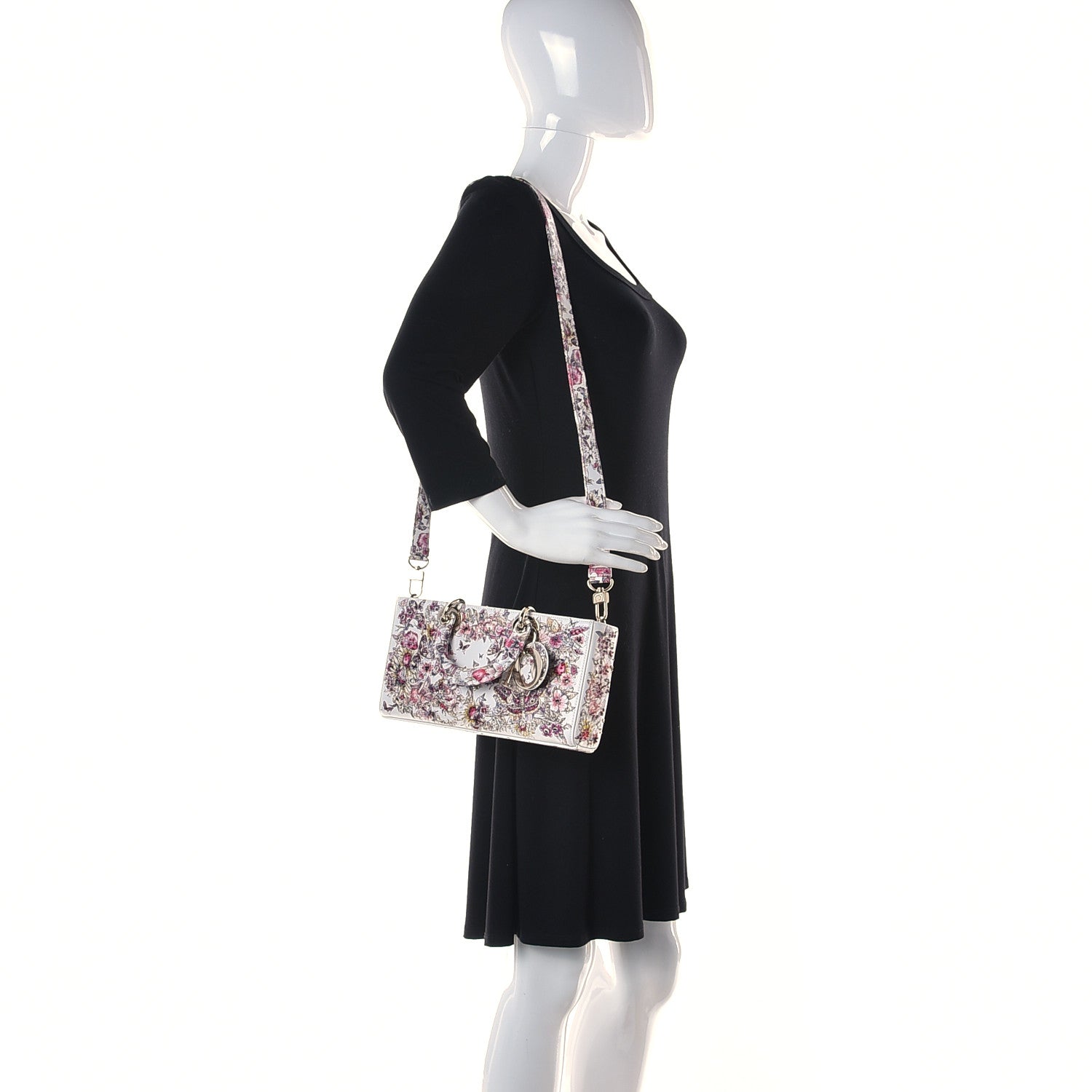 Christian Dior Calfskin Embroidered Butterfly Printed Lady D-Joy Multicolor 2 of 13