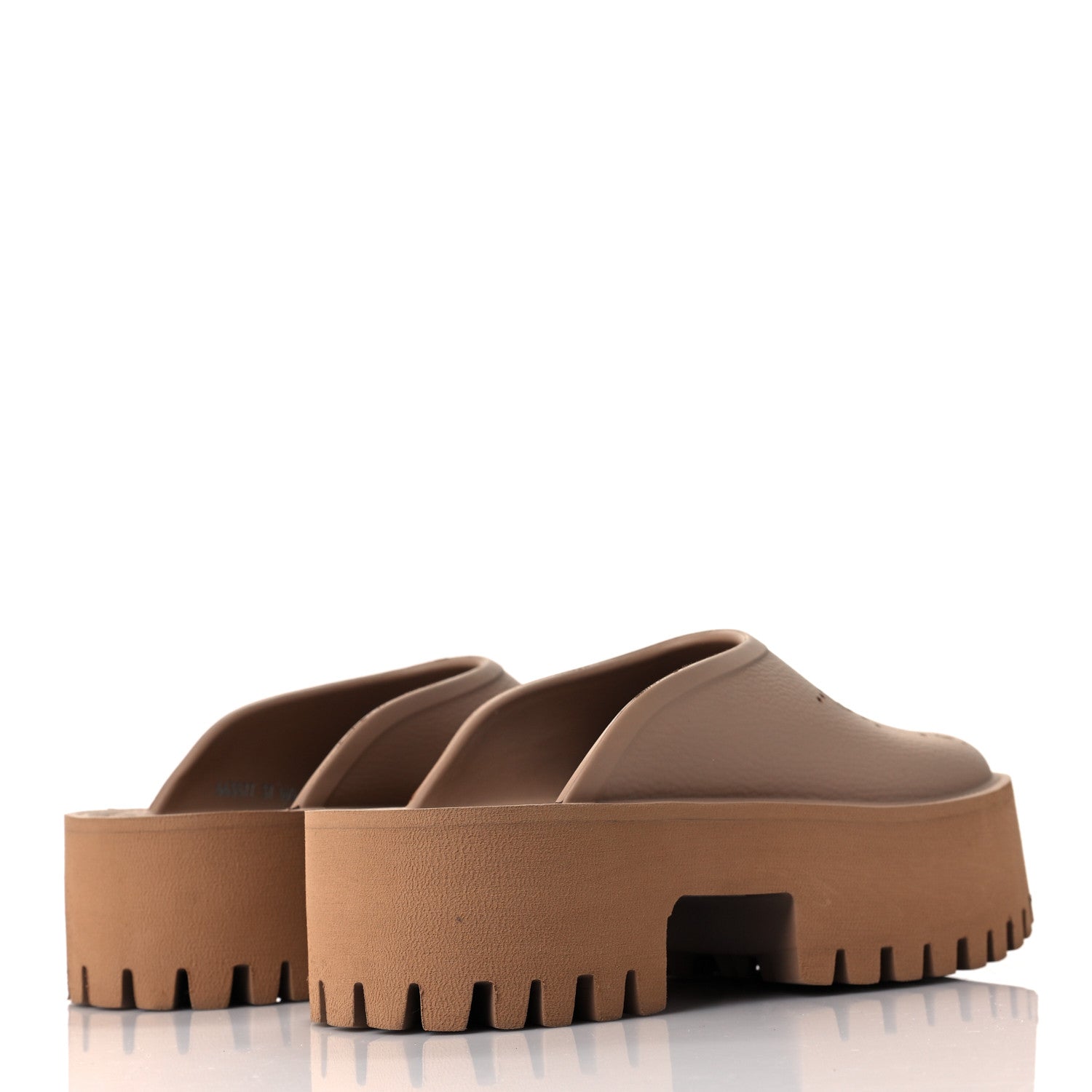Gucci Rubber GG Monogram Perforated Elea Platform 55mm Lug Sole Sandals 36 Vintage Camel 4 of 9