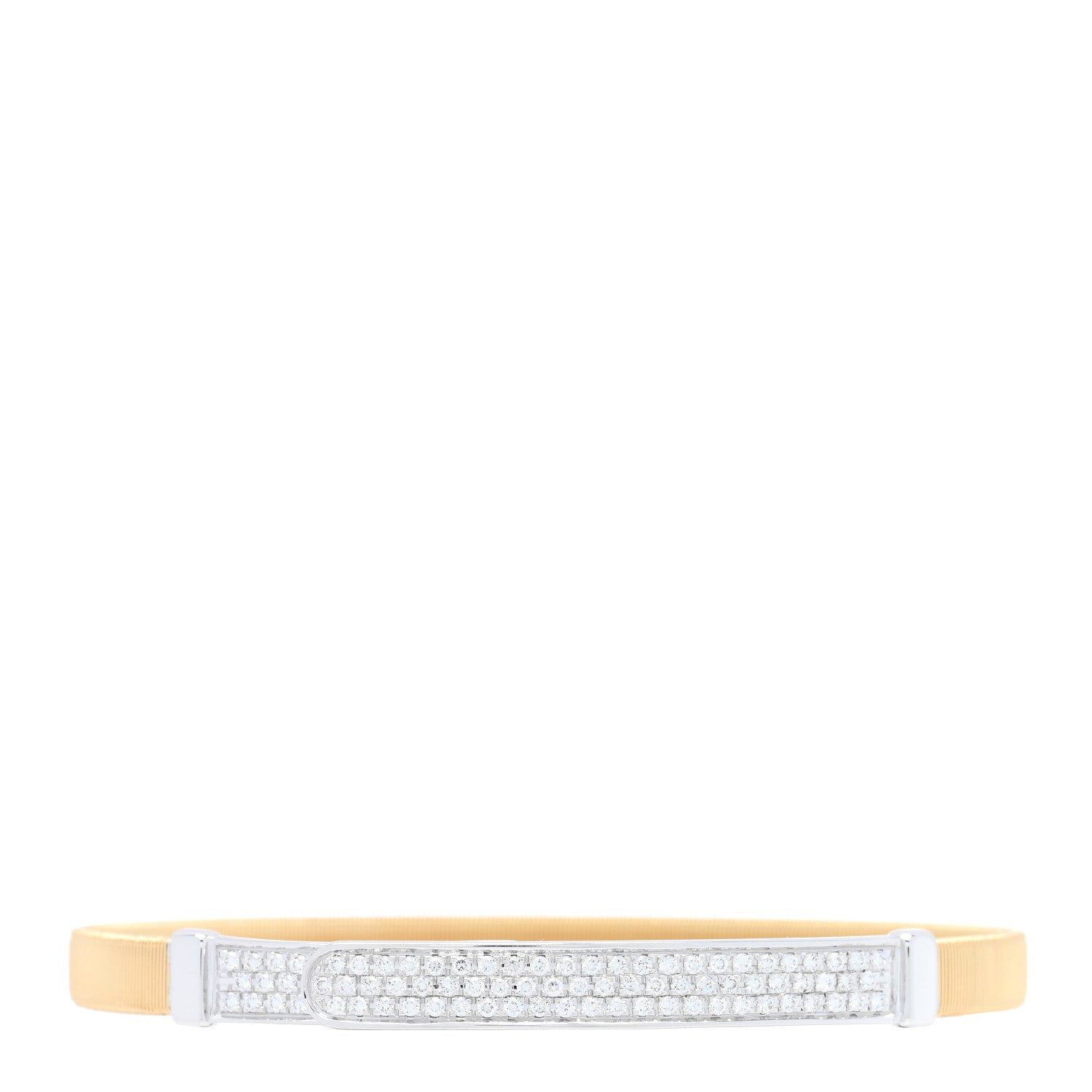 Marco Bicego 18K Yellow White Gold Diamond Thin Coil Pave Bangle Bracelet 1 of 4