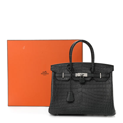 Hermes Matte Niloticus Crocodile Birkin 30 Plomb 11 of 11