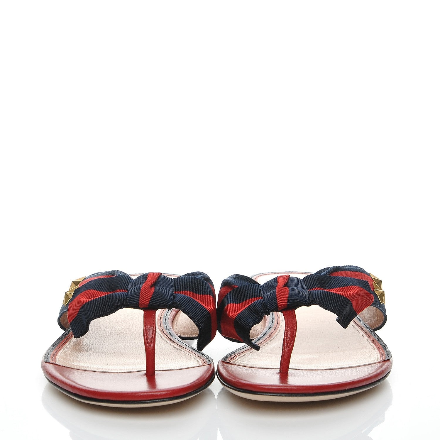 Gucci Grosgrain Web Thong Sandals 38 Hibiscus Red 2 of 7
