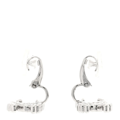 Chanel Crystal Pearl CC Clip On Earrings Silver 3 of 4