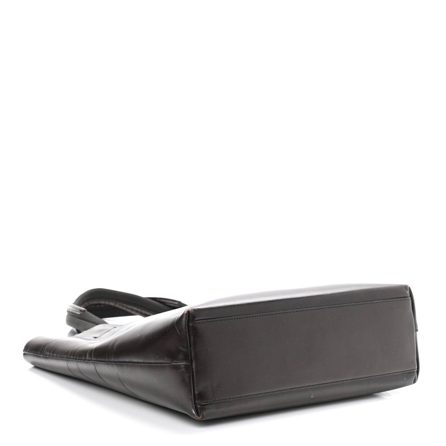Prada Vitello Lux Logo Tote Dark Brown 3 of 14