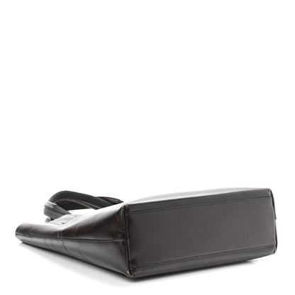 Prada Vitello Lux Logo Tote Dark Brown 3 of 14