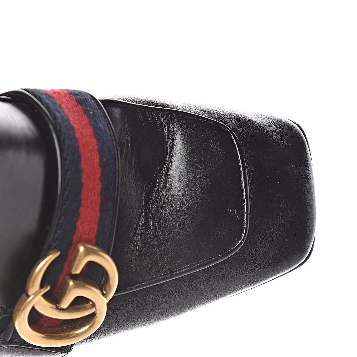 Gucci Betis Glamour Calfskin Web Pearl Embellished Peyton 35mm Loafer Pumps 37 Black 20 of 22