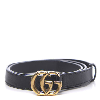 Gucci Calfskin Double G 20mm Belt 80 32 Black 1 of 6