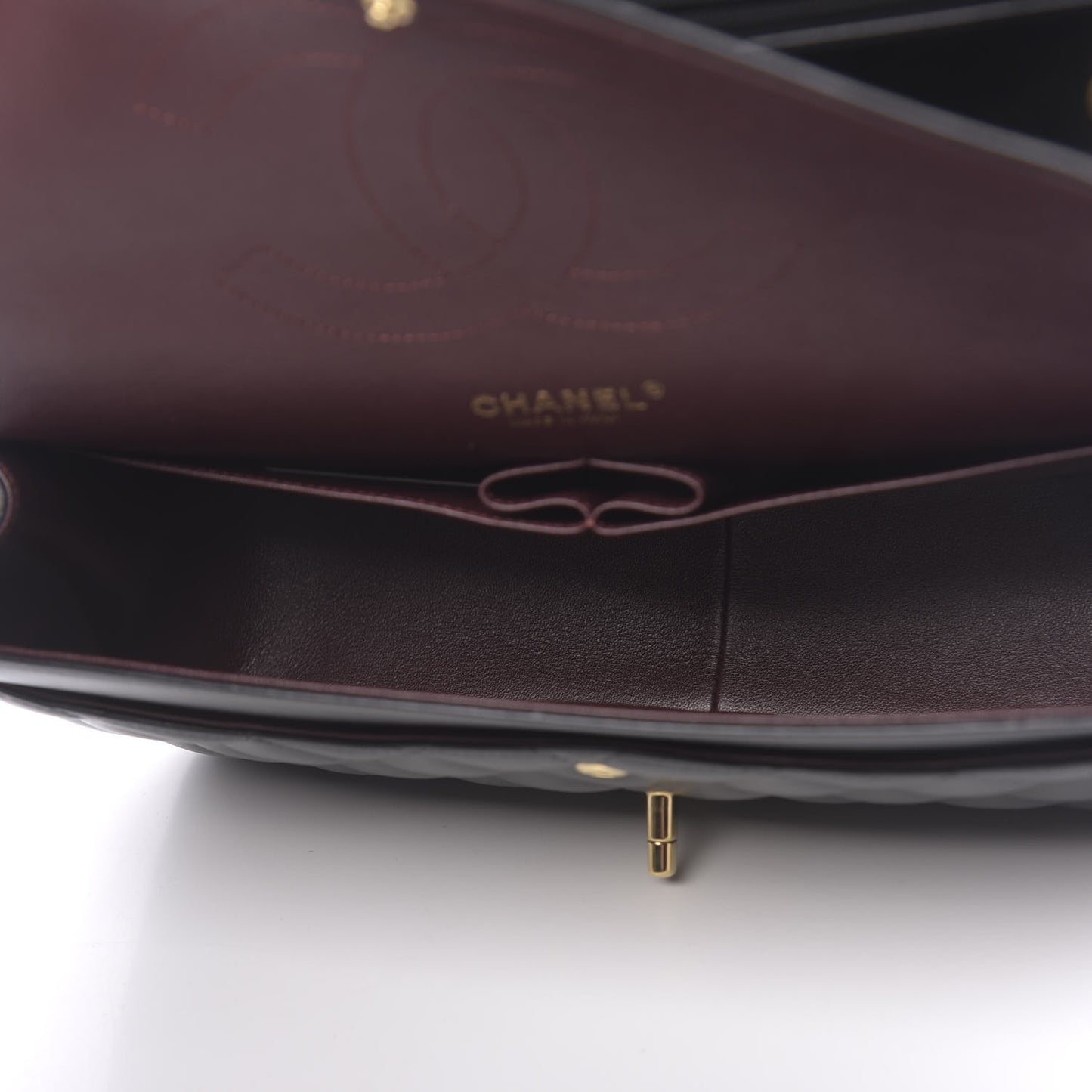 Lambskin Quilted Jumbo Double Flap Black