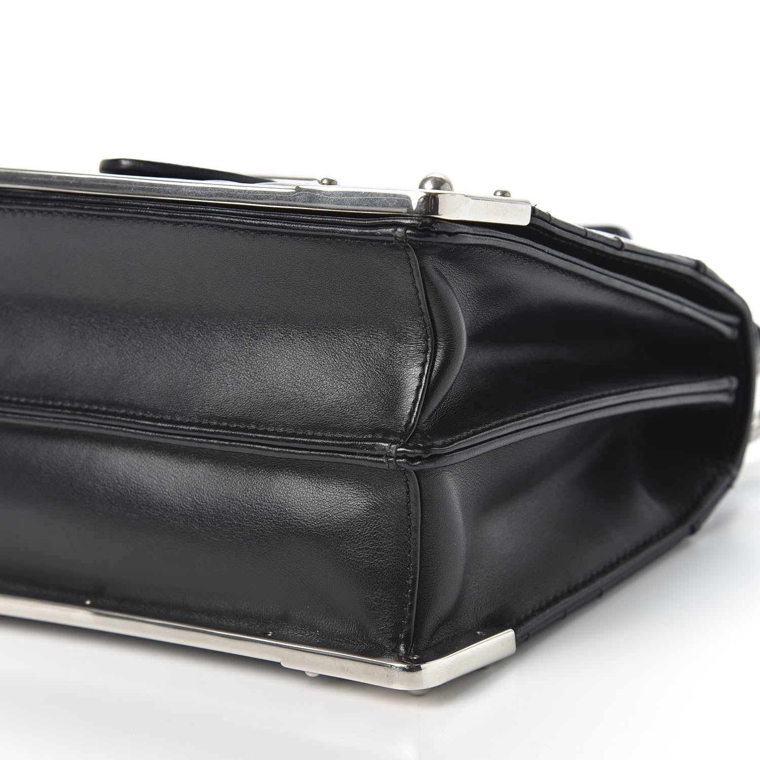 Prada Soft Calfskin Impunture Diagramme Cahier Bag Black 6 of 8