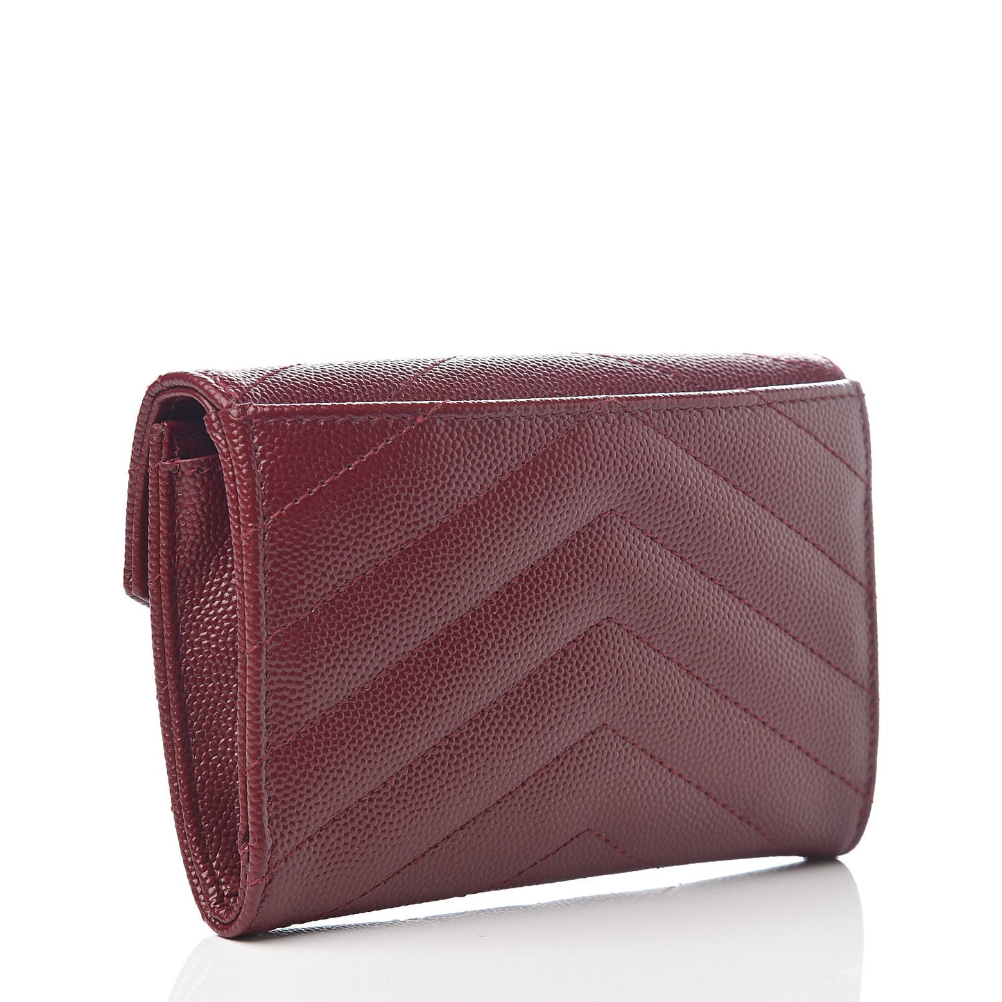 Grain De Poudre Matelasse Chevron Small Monogram Envelope Wallet Palissandre