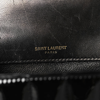 Saint Laurent Patent Matelasse Monogram Small Vicky Chain Bag Black 6 of 12