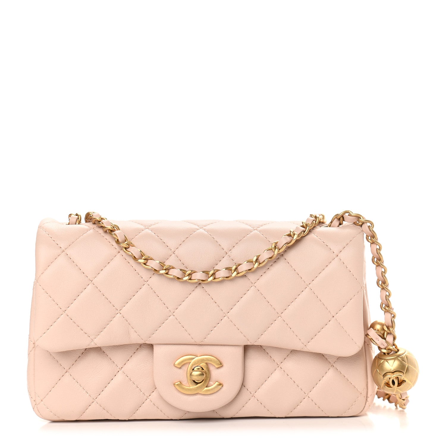 Chanel Lambskin Quilted Mini Rectangular Pearl Crush Flap Light Beige 1 of 9