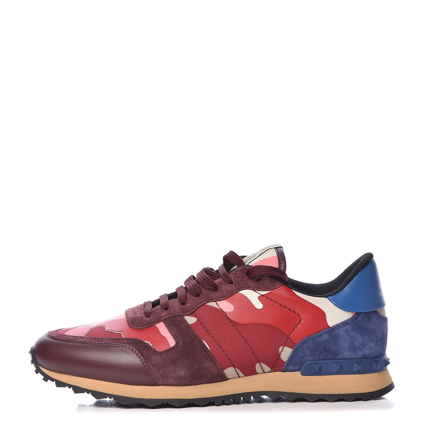 Nappa Suede Camouflage Mens Rockrunner Sneakers 44 Rosso Lacca Multicolor