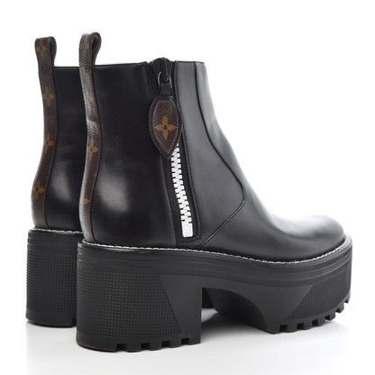 Louis Vuitton Calfskin Monogram Power Squad Flat Ankle Boots 39 Black 4 of 13