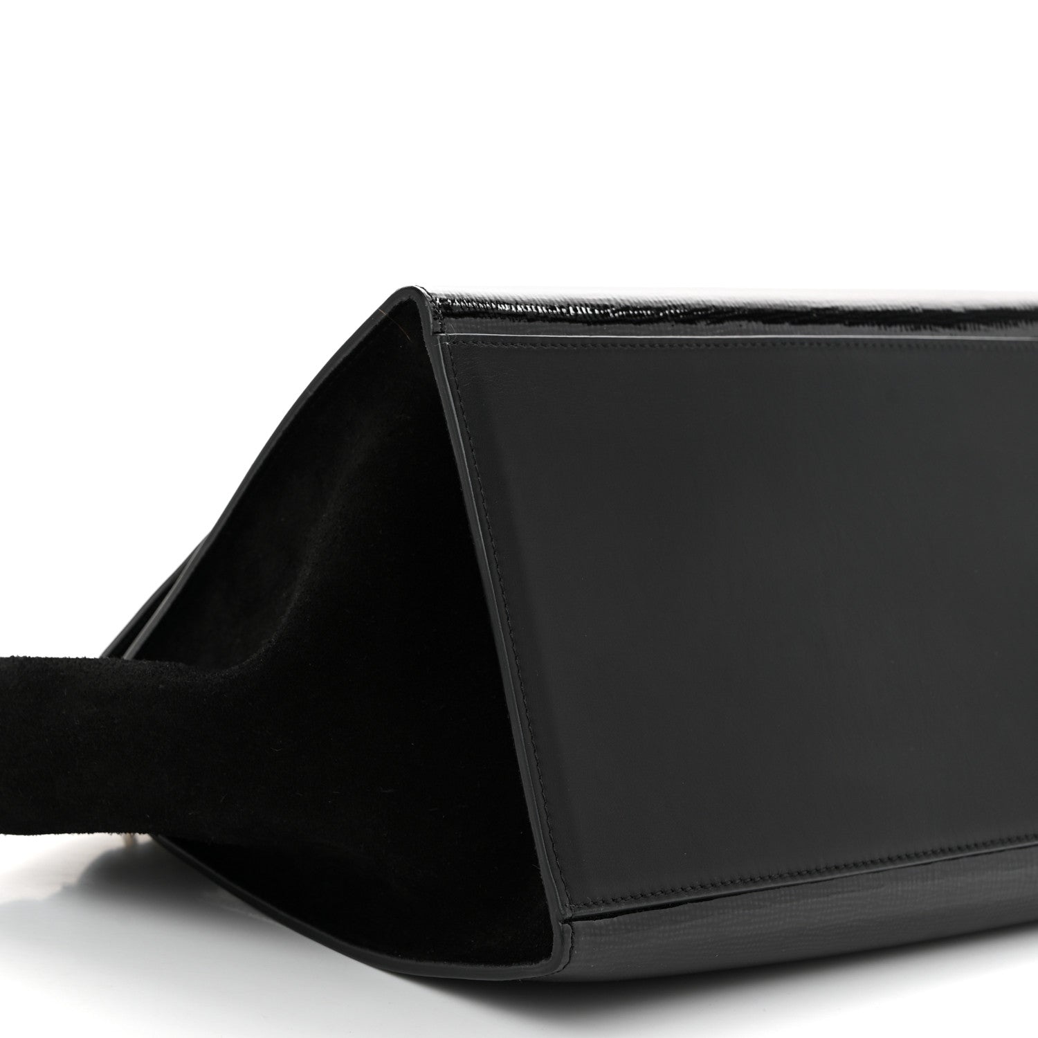 Celine Patent Suede Medium Trapeze Black 8 of 9