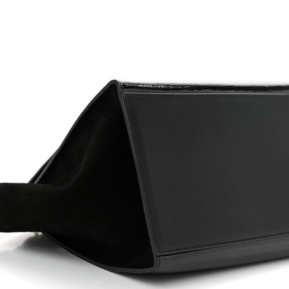 Celine Patent Suede Medium Trapeze Black 8 of 9