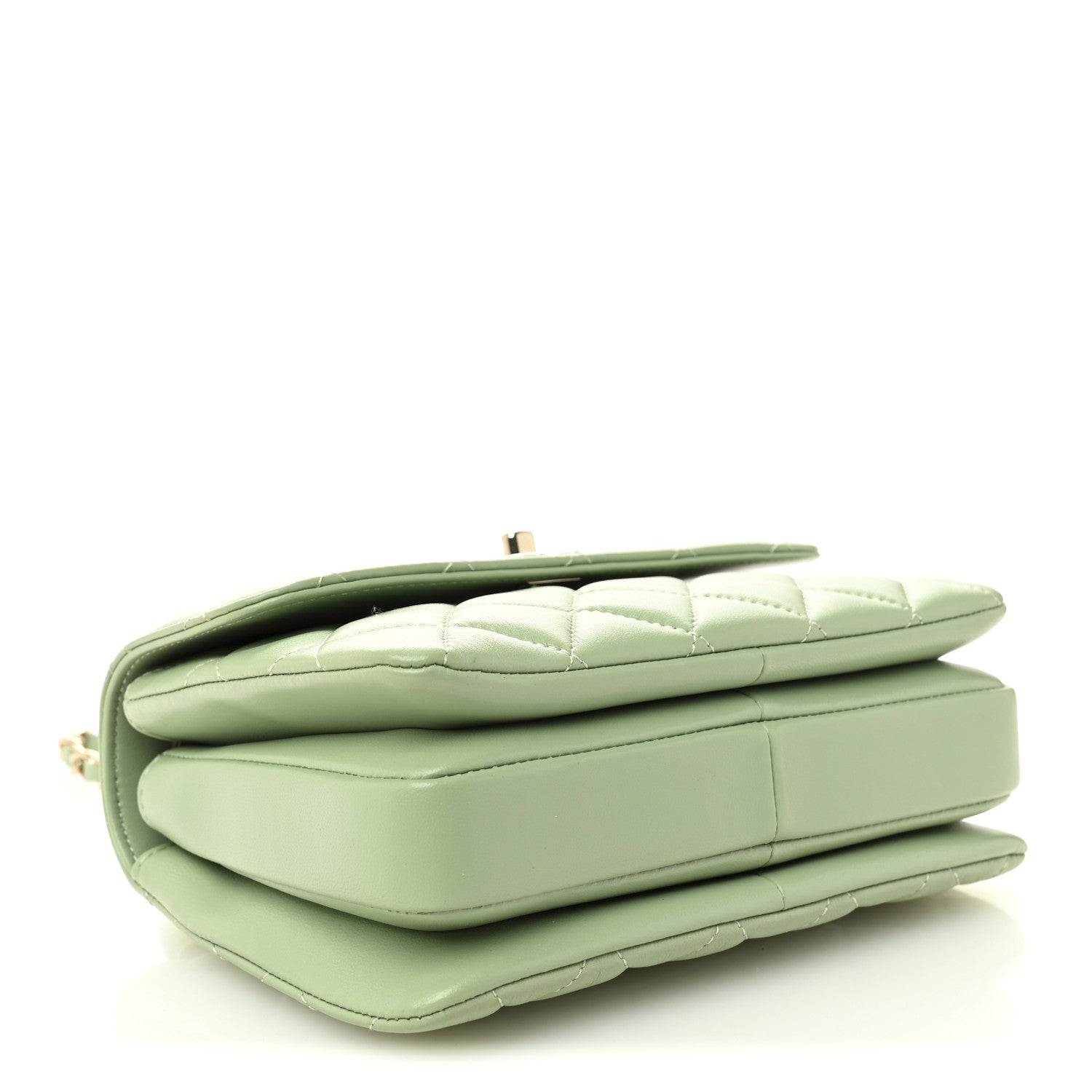 Chanel Lambskin Lacquered Quilted Mini Trendy CC Dual Handle Flap Bag Light Green 4 of 11