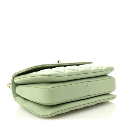 Chanel Lambskin Lacquered Quilted Mini Trendy CC Dual Handle Flap Bag Light Green 4 of 11
