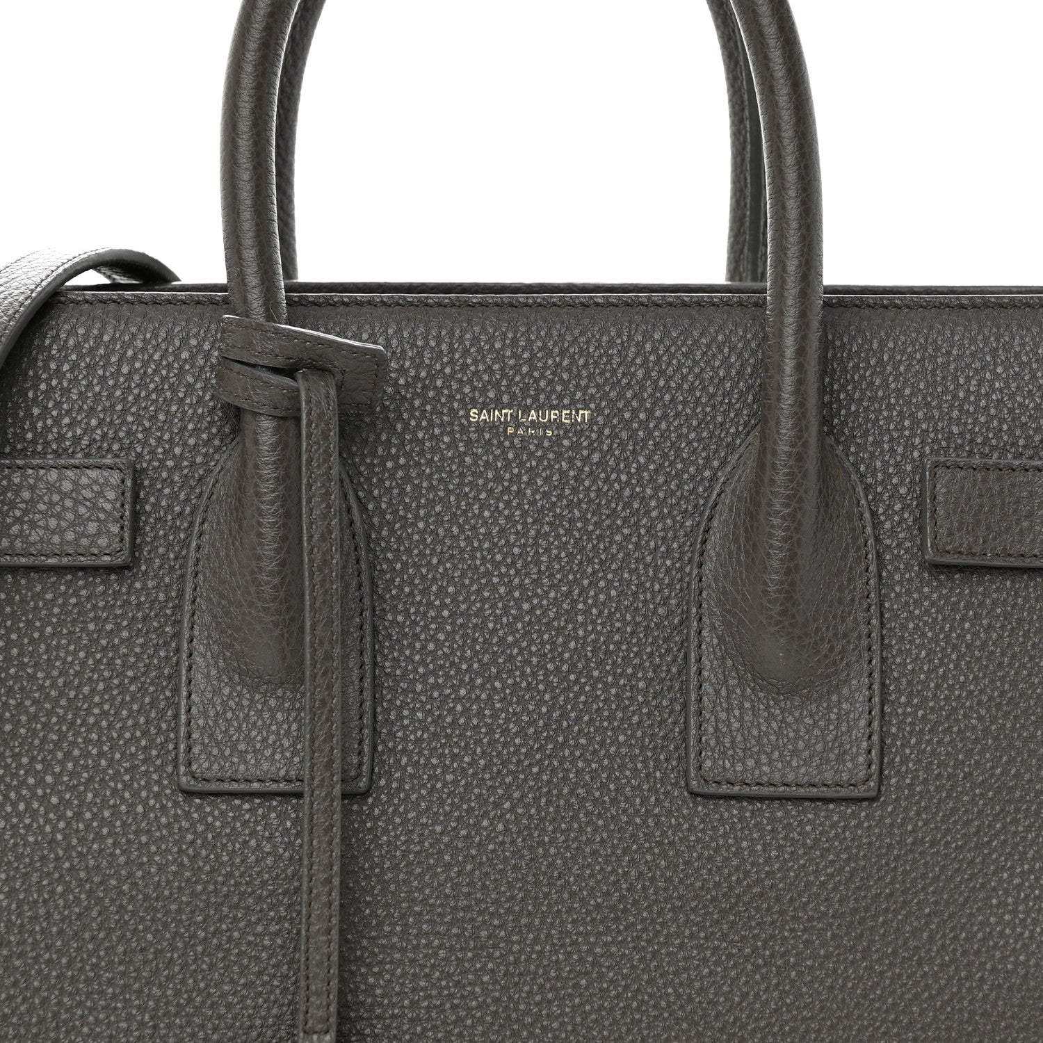 Saint Laurent Grained Calfskin Small Sac De Jour Charcoal 8 of 12