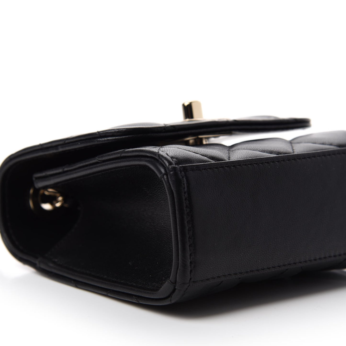 Lambskin Quilted Mini Trendy CC Chain Wallet Black