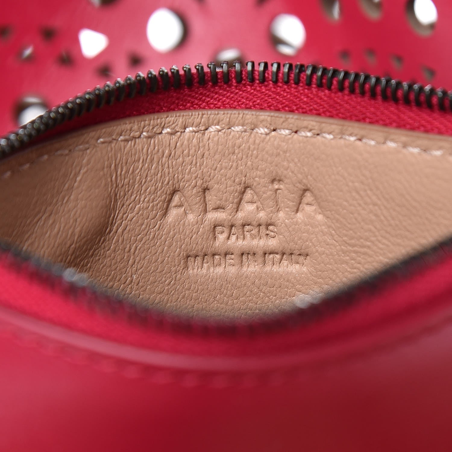 Alaia Calfskin Vienne Wave Mina 25 Bag Framboise 8 of 10