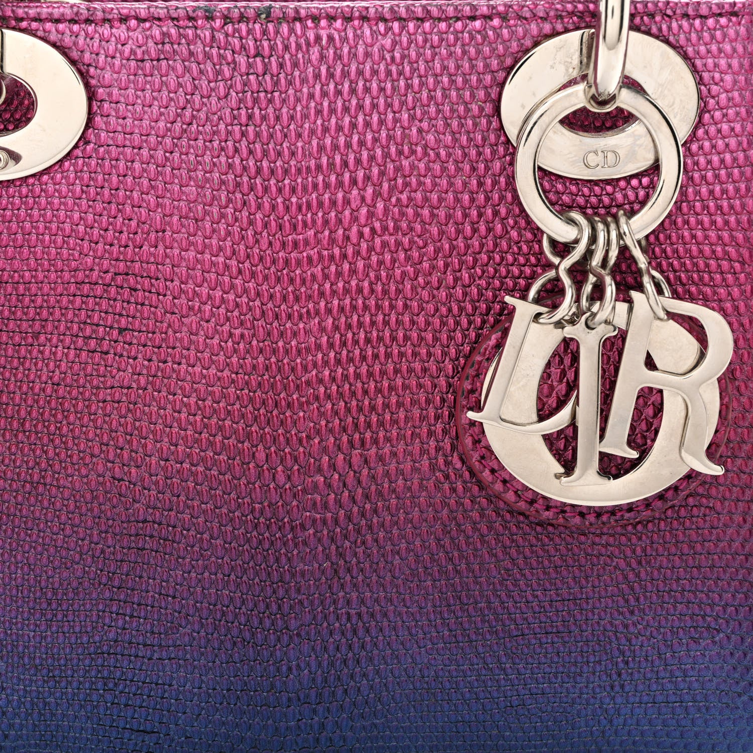 Christian Dior Lizard Gradient Mini Lady Dior Pink Blue 8 of 12