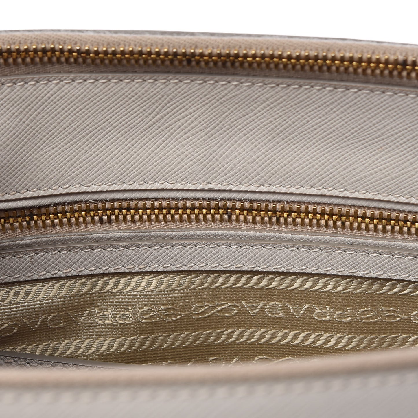 Saffiano Lux Colorblock Medium Galleria Double Zip Tote Pomice Talco