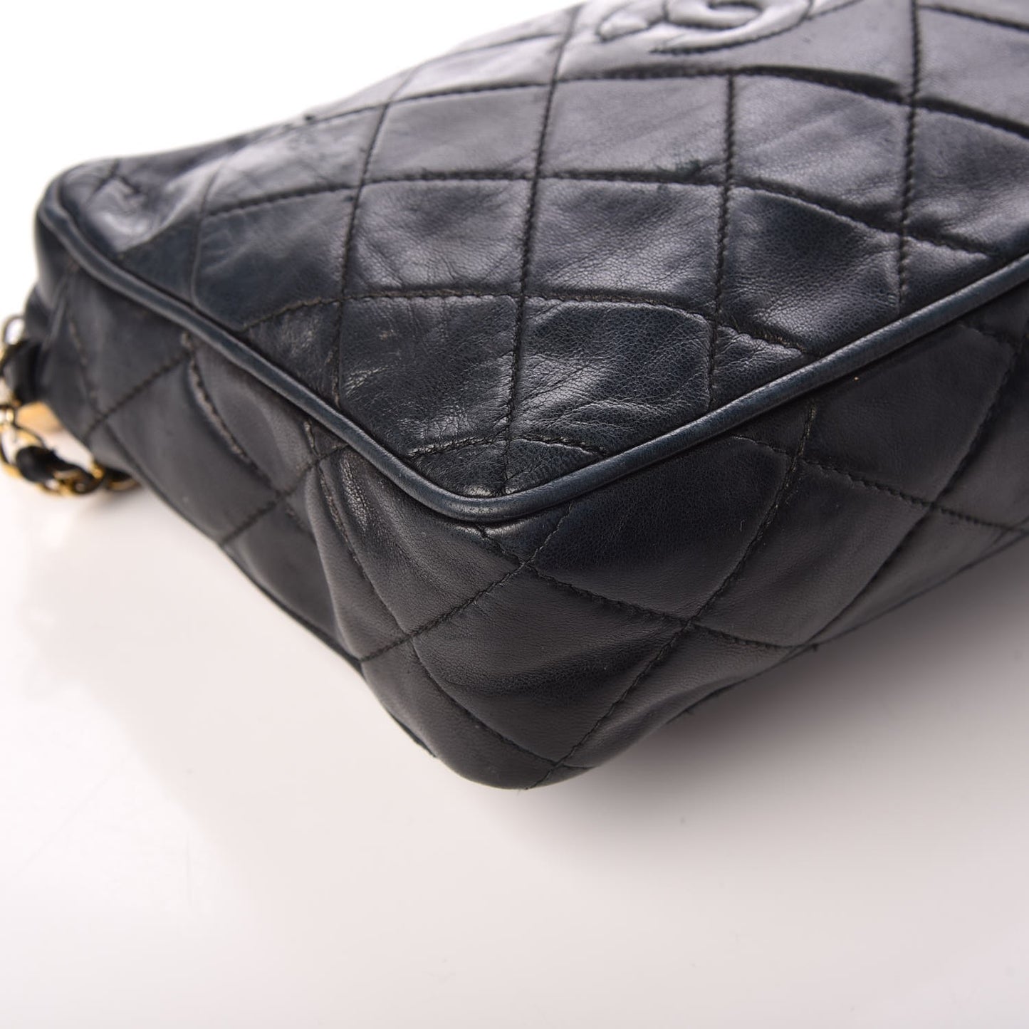 Lambskin Quilted CC Camera Case Navy