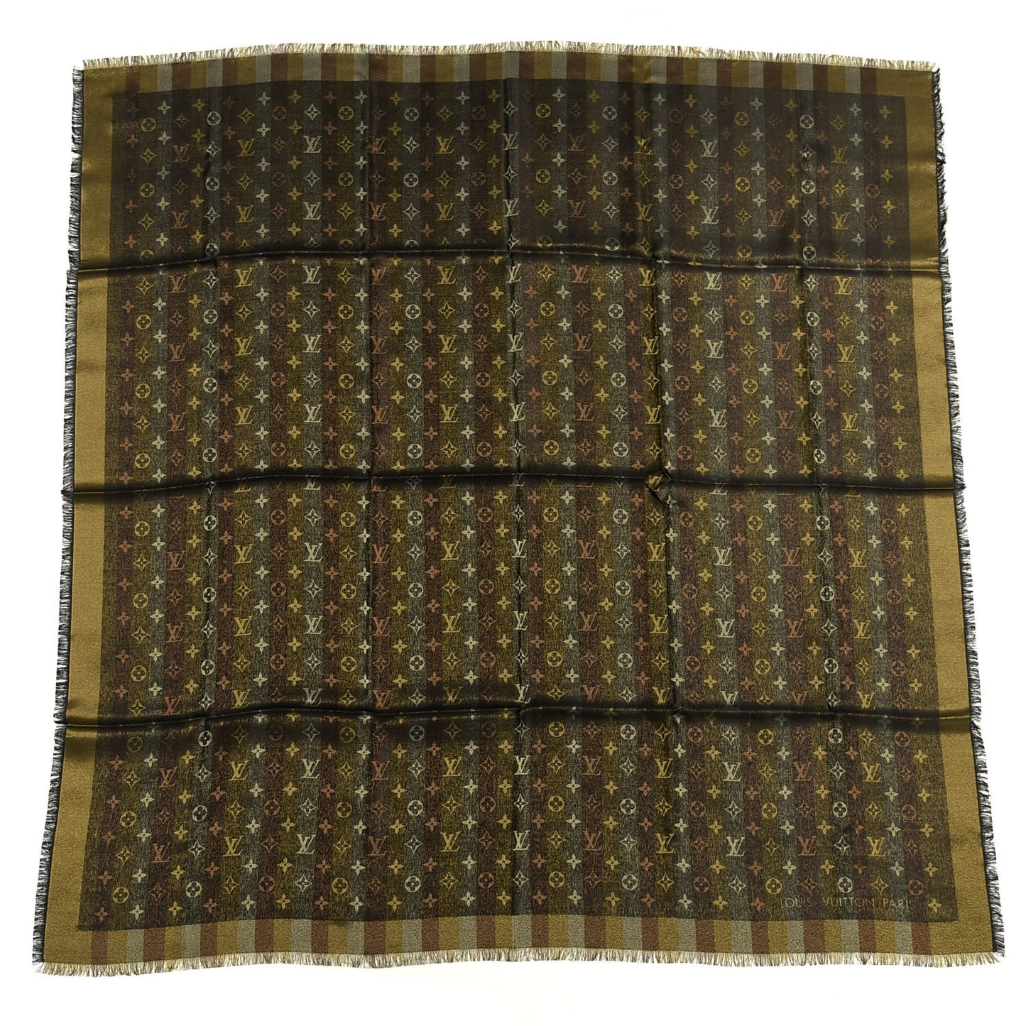 Silk Lurex Wool So Shine Monogram Shawl Black