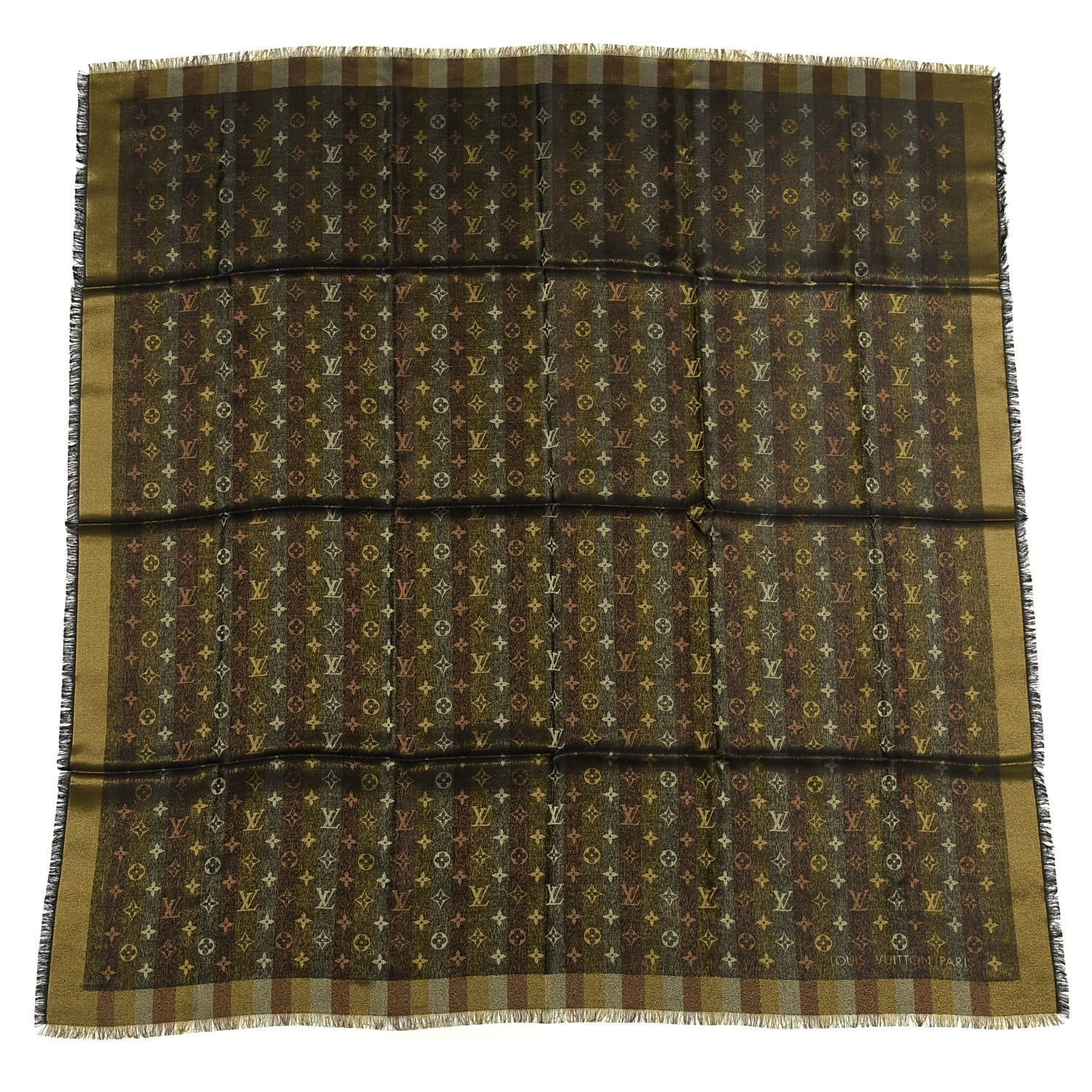 Louis Vuitton Silk Lurex Wool So Shine Monogram Shawl Black 1 of 3