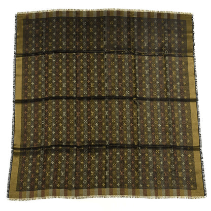 Louis Vuitton Silk Lurex Wool So Shine Monogram Shawl Black 1 of 3