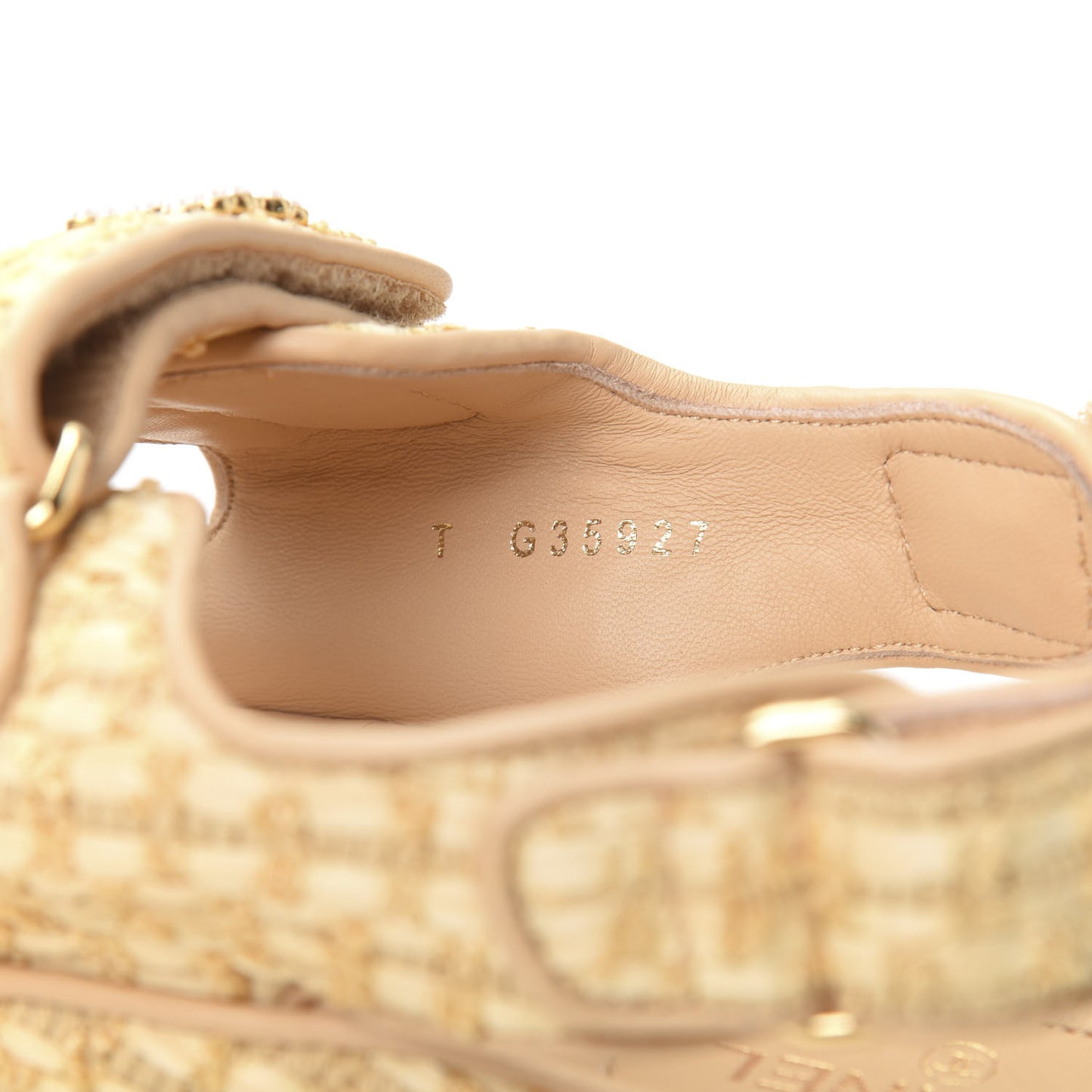 Braided Fabric Velcro Dad Sandals 40 Beige