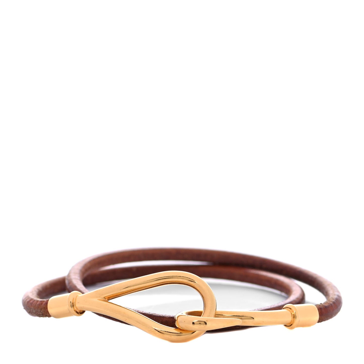 Natural Bridle Jumbo Hook Double Tour Bracelet Bouton